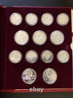 1980 XXII Moscow Olympic Games Complete 28 Coin Silver Proof Set with COA