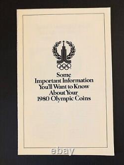 1980 XXII Moscow Olympic Games Complete 28 Coin Silver Proof Set with COA