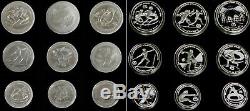 1982 Silver Greece Pan European Olympic Games Proof & Mint State 18 Coin Set