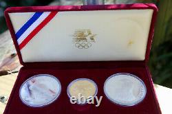1983 1984 3 coin summer Olympic proof set 2 silver dollars $10 gold eagle #69056