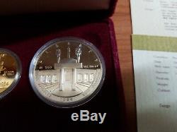 1983 1984 Olympic 3 Coin Commemorative Proof Set $10 Gold & 2 Silver Dollars