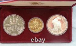 1983-1984 Olympic 3 Coin Commemorative Proof Set with 10dollar Gold & 2 Silver Dol