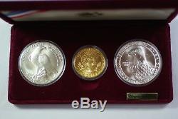 1983-1984 Olympic 3 Coin Commemorative UNC Set with $10 Gold & 2 Silver Dollars