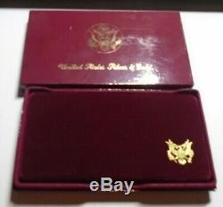1983 1984 Olympic 3 Coin Proof Set $10 Gold Eagle 2 Silver Dollars Box & COA'S