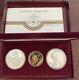 1983-1984 Olympic 3-coin Set $10 Dollar Gold-1/2 Oz 2-silver Dollars 1 Oz Comm