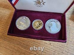 1983 & 1984 Olympic Proof Silver Dollar and Gold Ten Dollar Coin Set-Box
