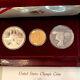 1983 & 1984 Us Gold & Silver Olympic 3-coin Commemorative Proof Set