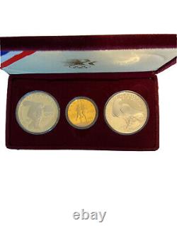 1983/1984 United States Mint Olympic Commemorative Gold & Silver 3 Coin Set