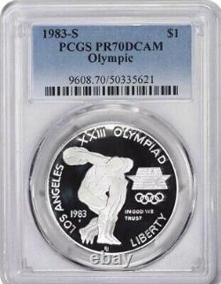 1983 OLYMPICS Silver Dollar PCGS PR70? FLAWLESS QUALITY? RARE