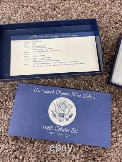 1983 Olympic silver dollar set coins