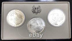 1983 P, D And S Uncirculated Olympic Silver Dollars Collector Set Set Coins