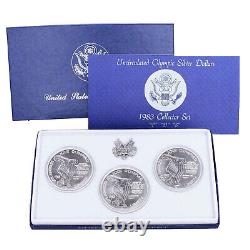 1983 P D & S Los Angeles Olympics BU Commemorative 90% Silver Dollars 3 US Coins