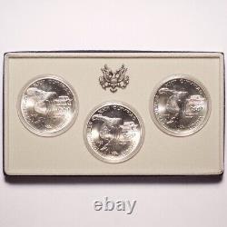 1983 P-D-S Olympic Commemorative Silver Dollar BU Three-Coin Set