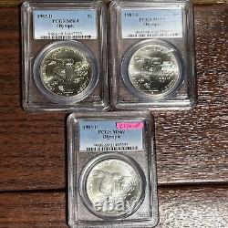1983 P, D, S, PCGS MS69. 3 Coin Certified Olympic Dollar Set SS1018