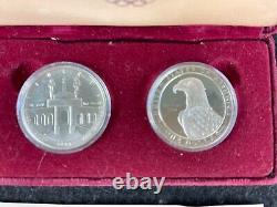 1983 S and 1984 S Proof Olympic Silver Dollar 2 Coin Set US Mint Box COA