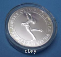 1983 YUGOSLAVIA Sarajevo XIV Olympic Figure Skating PF Silver 100 D Coin (BX379)