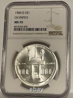 1984-D Olympics Commemorative Silver One Dollar Coin NGC MS70