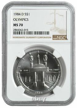 1984 D Olympics NGC MS70 Silver Commemorative Dollar $1 Coin MS 70