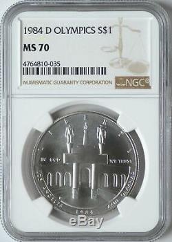 1984 D Olympics NGC MS70 Silver Commemorative Dollar $1 MS 70 Coin