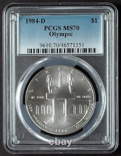 1984 D PCGS MS70 OLYMPICS Commemorative Coliseum Silver Dollar $1 MS 70