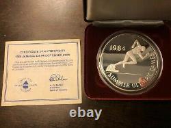 1984 Jamaica $25 USA Olympics Proof Silver Coin