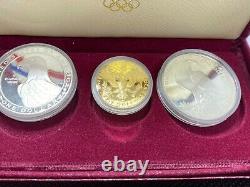 1984 Los Angeles Olympic Coin Set Gold $10 + 2 Silver Dollars