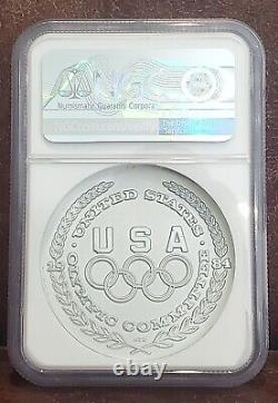 1984 NGC MS 69 #1275 UNITED STATES 1.5oz Silver OLYMPIC-DIVING Salvador Dali