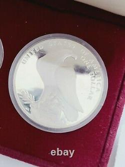 1984 Olympic 3 Coin US Mint Set Silver $1 Gold $10 Coins