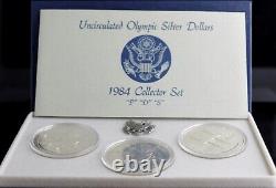 1984 Olympic Collector Set Silver Proof 3 Coin P D S