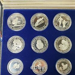1984 Olympic Games Yugoslavia 15 Silver Proof Coins Set Sarajevo withCase