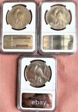 1984 P, D And S Olympics Ngc Ms69 Commemorative Dollars Set, Set Of 3 Coins