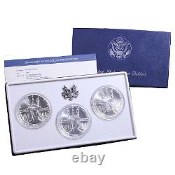 1984 P D & S Los Angeles Olympics BU Commemorative 90% Silver Dollars 3 US Coins