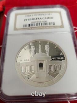 1984-S Los Angeles OLYMPICS? 1 Oz Proof Dollar Ultra Cameo Silver Coin NGC PF69