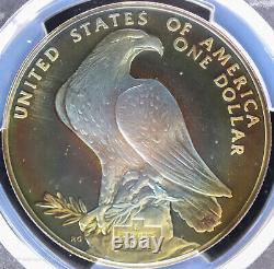 1984-S Olympic Proof Commemorative Silver Dollar PCGS PR 68 DCAM Color Toning