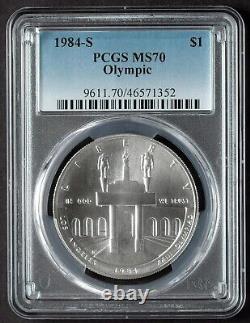 1984 S PCGS MS70 OLYMPIC Commemorative Coliseum Silver Dollar $1 MS 70