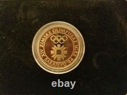 1984 Sarajevo Olympic Gold and Silver Proof 18 Coin Set with Box and COA -Rare