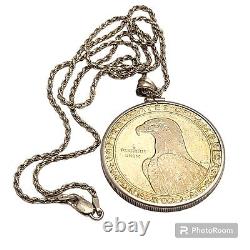 1984 UNITED STATES Los Angeles 23rd Olympics Silver Dollar Coin Pendant Necklace