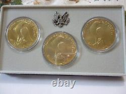 1984 US Olympic silver dollar set. Collector set P D S. Set of 3 coins. Toned