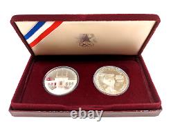 1984 US Silver Olympic 2 Coin Commemorative Set Los Angeles Olympiad Coins U. S