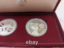 1984 US Silver Olympic 2 Coin Commemorative Set Los Angeles Olympiad Coins U. S