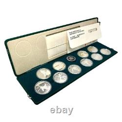 1985-1987 Canada 10 oz Calgary Olympics Proof Silver 10-Coin Set. 925 Fine