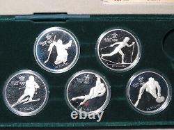 1985-1987 Canada $20 Calgary Olympic Proof Set 10-Coin. 925 Sterling Silver