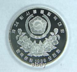 1986 5000 Won South Korea Seoul 1988 Olympic Games Tug Silver Proof Coin