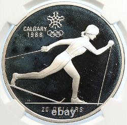 1986 CANADA 1988 CALGARY OLYMPIC CrossC Skiing Proof Silver $20 Coin NGC i106628