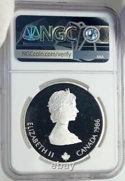 1986 CANADA Silver $20 Coin for 1988 CALGARY OLYMPICS HOCKEY NGC Proof i82947