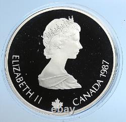 1987 CANADA 1988 CALGARY OLYMPICS Bobsled LUGE Old Proof Silver $20 Coin i109671