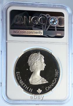 1987 CANADA 1988 CALGARY OLYMPICS Ice Curling Proof Silver $20 Coin NGC i106652