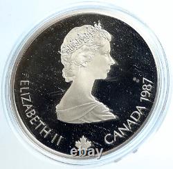 1987 CANADA 1988 CALGARY OLYMPICS Ski Jumping OLD Proof Silver $20 Coin i103938