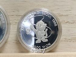 1988 5000 & 10000 Won Korea Olympics Seoul Silver Coin Set Mascot / Runner