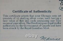 1988 Calgary Olympics 10 $20 Proof Sterling Silver Coins- Original Owner